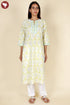 Cambric Cotton Kurta In Floral Block Print