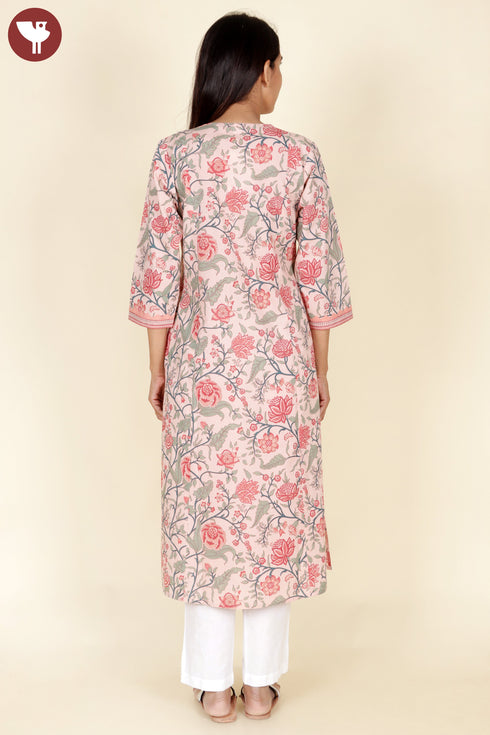 Cambric Cotton Kurta Floral Print