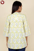 Cambric Cotton Top in Floral Block Print
