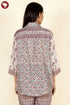 Modal Silk Top In Strip Floral Block Print