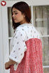 Khaadi Off White Red Patch Dress In Block Print