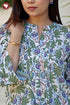 Cambric Cotton Purple Floral Pintuck Top