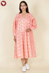 Mulmul Cotton Tiered Dress in Block Print