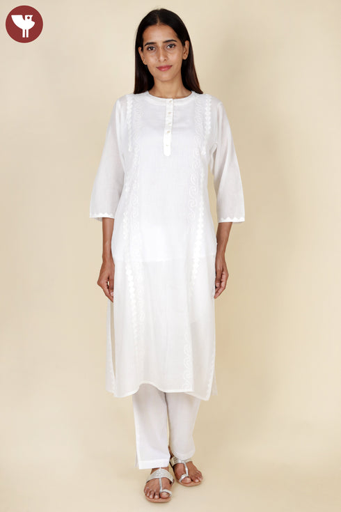 Mulmul Cotton Chikankari Embroidery Top