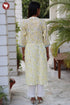 Mul Mul Cotton Floral Pintuc Kurta In Block Print