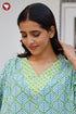 Cambric Cotton Top in Floral Block Print