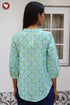 Cambric Cotton Top in Floral Block Print