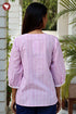 Cambric Cotton Top in Geometric Hand Screen Print