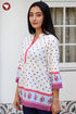 Cotton Stripe Top in Floral Block Print