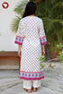 Cotton Stripe Kurta in Floral Block Print
