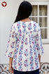 Cotton Stripe Top in Floral Block Print