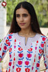Cotton Stripe Top in Floral Block Print