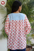 Mul Mul Cotton Top In Floral Block Print
