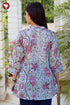 Mul Mul Cotton Steel Blue & Pink Pintuck Top
