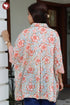 Mul Mul Cotton Shirt Style Top in Floral Block Print