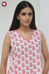 Cambric Cotton Sleeveless Co-Ord Set in Floral Block Print