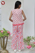 Cambric Cotton Sleeveless Co-Ord Set in Floral Block Print