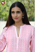 Cambric Cotton Pintuck Kurta in Screen Print