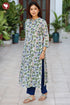 Cambric Cotton Purple Floral Straight Kurta