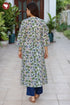 Cambric Cotton Purple Floral Straight Kurta