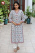 Cambric Cotton White Straight V-Neck Kurta