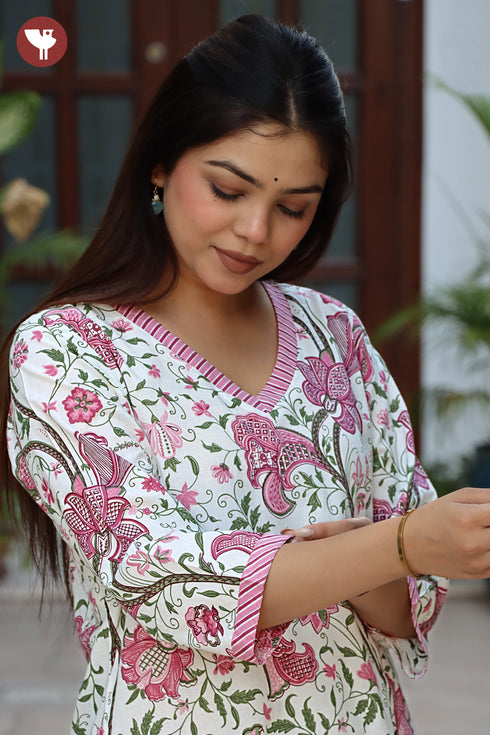 Cambric Cotton Kurta in Floral Print