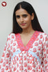 Cambric Cotton Gathered Dress in Floral Block Print