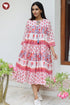 MulMul Cotton Tiered Dress in Floral Block Print