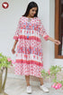 MulMul Cotton Tiered Dress in Floral Block Print
