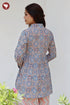 Cambric Cotton Gather Floral Top In Block Print