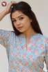 Cambric Cotton Kurta In Floral Block Print