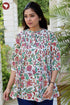 Cambric Cotton Floral Pintuck Top