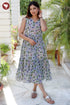 Mul Mul Cotton Sleeveless Tiered Dress in Floral Print