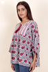 Cambric Cotton Secret Top In Floral Block Print