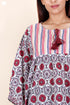 Cambric Cotton Secret Top In Floral Block Print