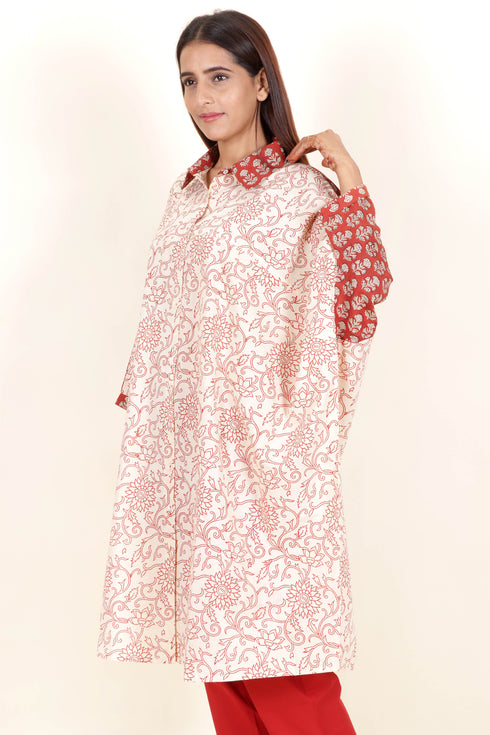 Cambric Cotton Shirt In Block Print
