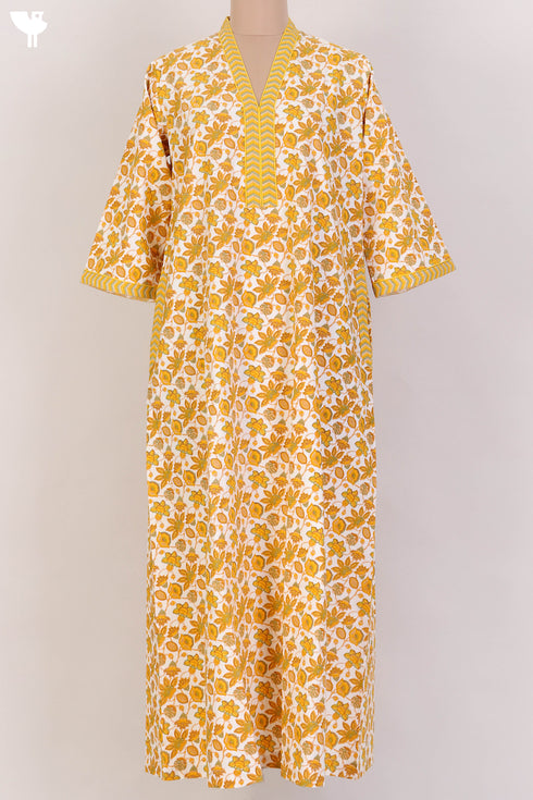 40s Cotton Kaftan In Floral Print