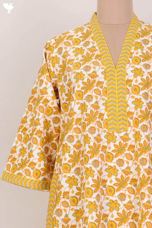 40s Cotton Kaftan In Floral Print