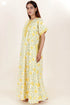 Bizzy Lizzy Zipper Kaftan In Floral Block Print