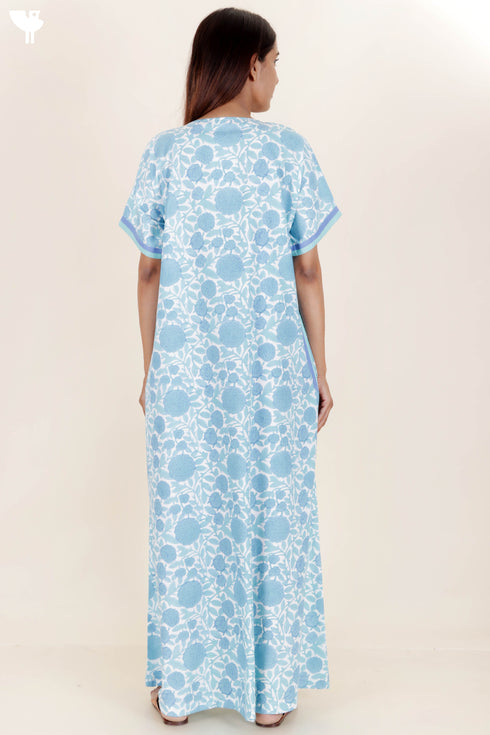 Bizzy Lizzy Zipper Kaftan In Floral Block Print