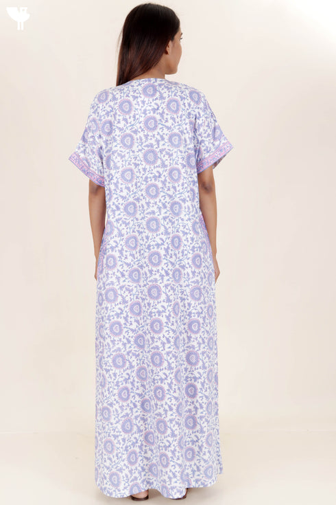 Bizzy Lizzy Zipper Kaftan In Floral Block Print