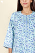 Bizzy Lizzy Full Sleeved Zip Kaftan In Floral Block Print
