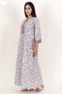 60’s Cotton Zipper Kaftan Full Sleeved In Floral Print