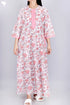 60’s Cotton Zipper Kaftan In Floral Print