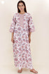 60’s Cotton Zipper Kaftan In Floral Print