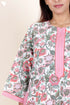 60’s Cotton Zipper Kaftan In Floral Print