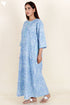 60’s Cotton Zipper Kaftan In Floral Block Print