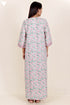 60’s Cotton Zipper Kaftan In Floral Block Print