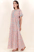 60’s Cotton Zipper Kaftan In Floral Print