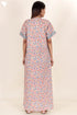 60’s Cotton Zipper Kaftan In Floral Print
